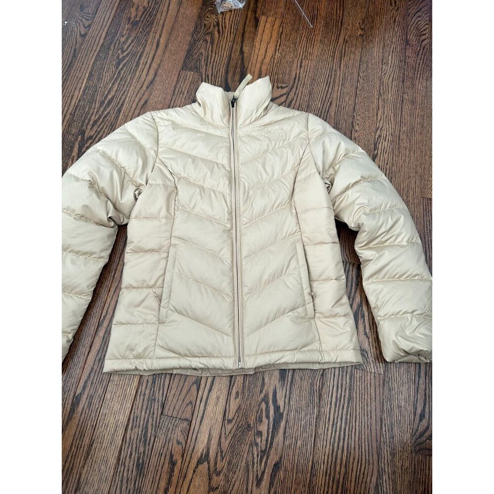 The North Face Tamburello Puffer Jacket Womens Small Beige Polyester Full Zip - Picture 2 of 10